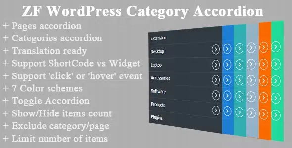 ZF WordPress Category Accordion [kategorie] + 7999 WTYCZEK WORDPRESS