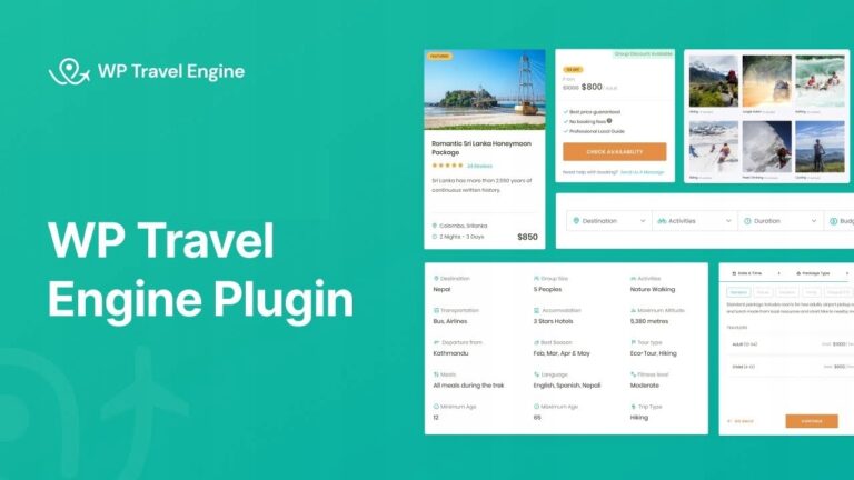 WP Travel Engine + 25 dodatków do wtyczki + 7999 WTYCZEK WORDPRESS