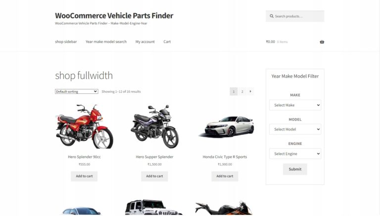 WooCommerce Vehicle Parts Finder [części, pojazdy]