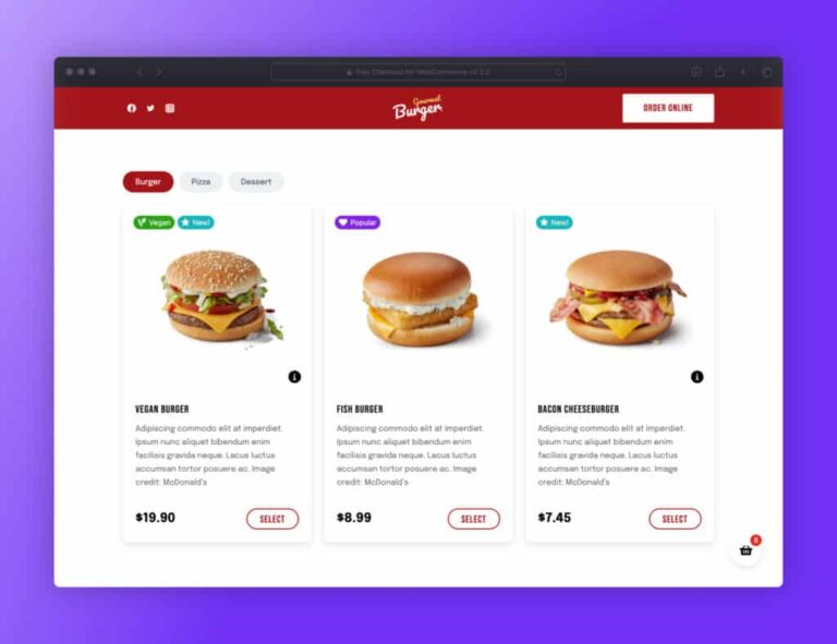 WooCommerce Food [twoja platforma restauracja/bar]