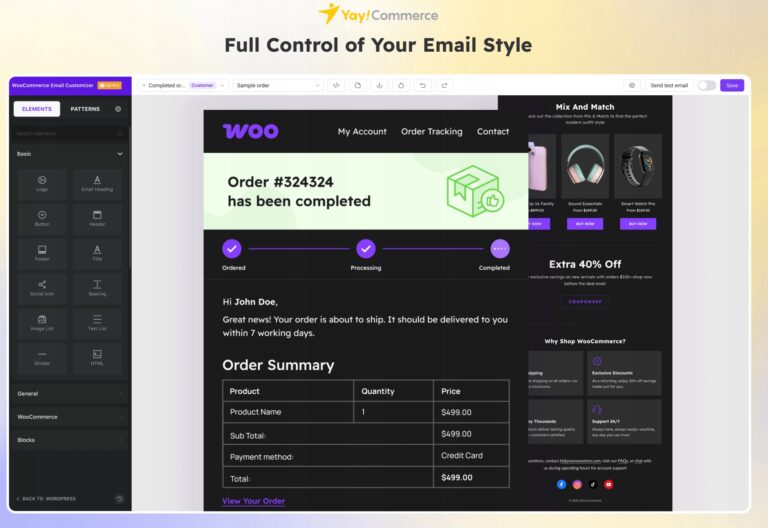 YayMail Pro YITH WooCommerce Booking Addon