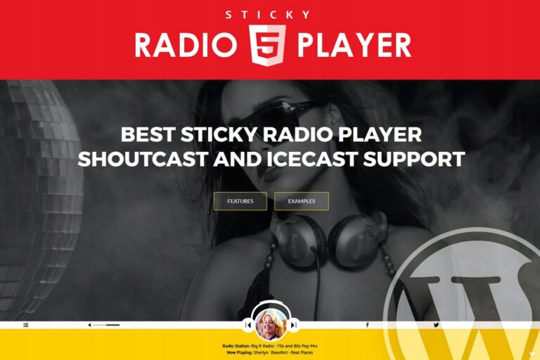 Sticky Radio Player Full Width HTML5 Player