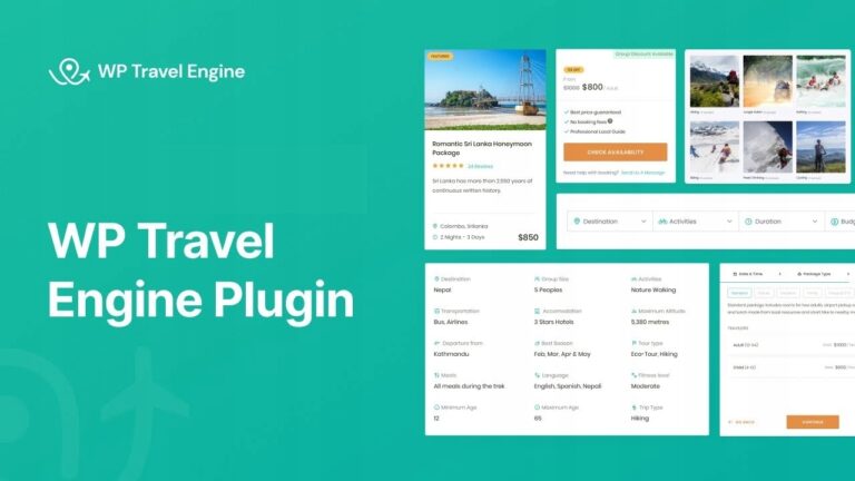 WP Travel Engine - Wtyczka WordPress do Rezerwacji Podróży i Wycieczek
